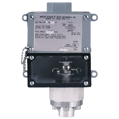 Dwyer Weatherproof Diaphragm Operated Pressure Switch, Series 1000W